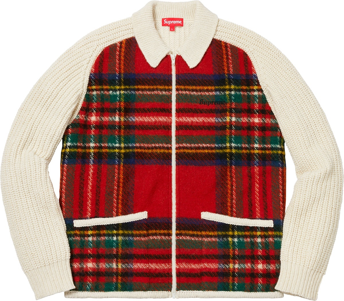 Plaid Front Zip Sweater view 2